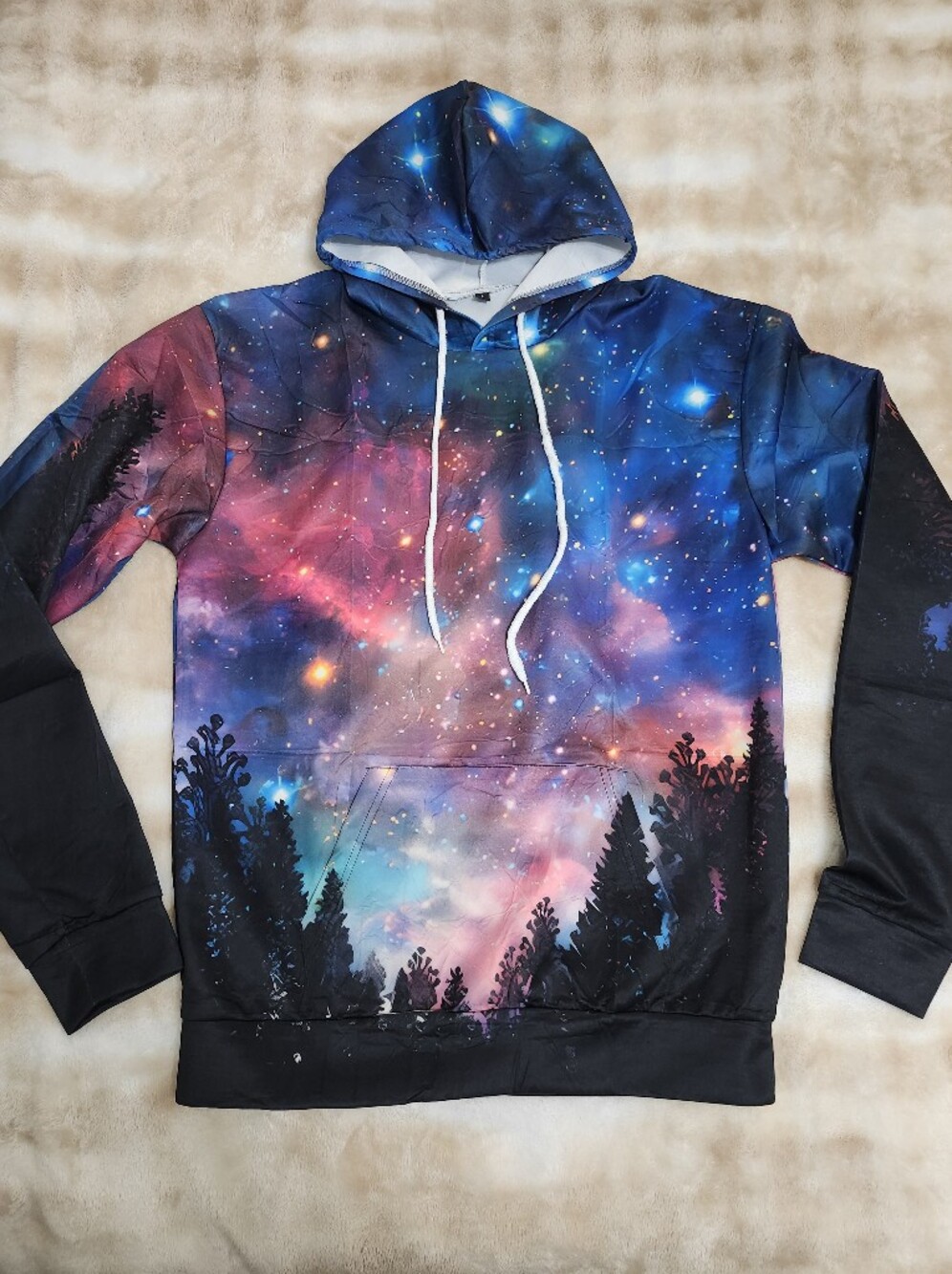 Space Galaxy Print Lightweight Hoodie Unisex
